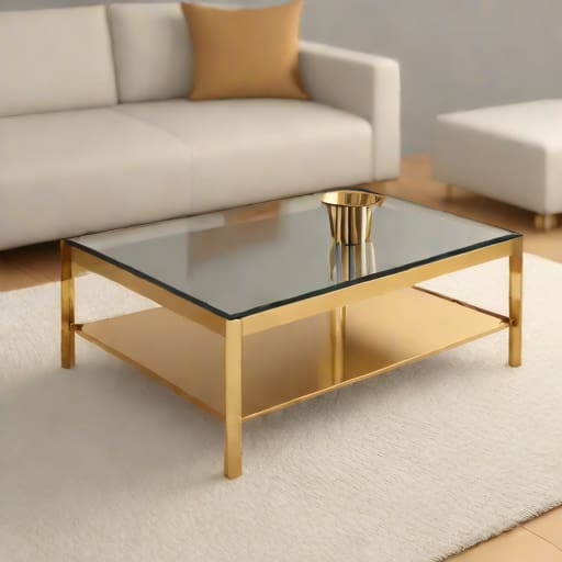 Glass And Brass Coffee Table