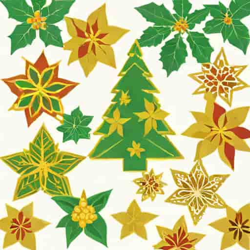 Gold Poinsettia Christmas Tree Decorations
