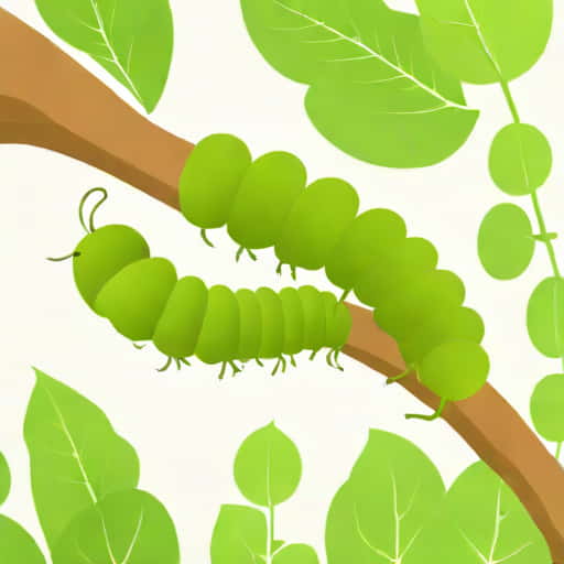 Green Inchworm Caterpillar