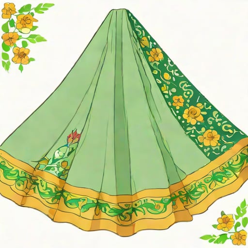Hand Painted Organza Dupatta