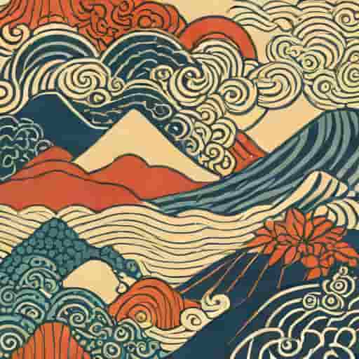 Hokusai Zentangle Pattern