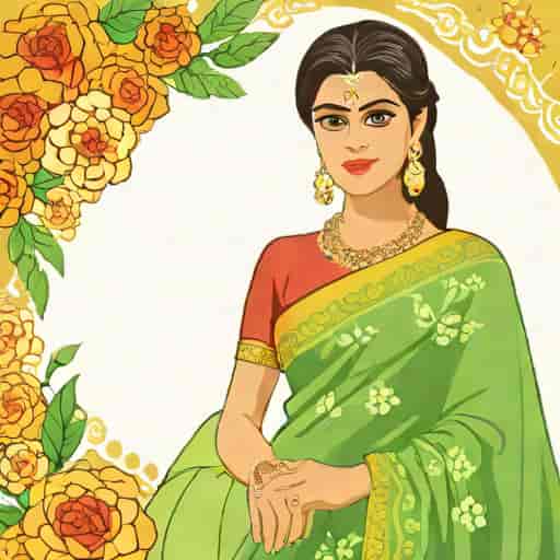 Kajol Floral Organza Saree