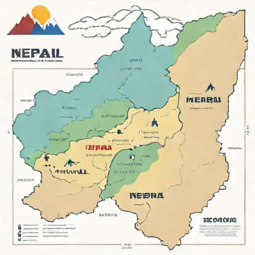 Map Of Nepal With Kanchenjunga Himal