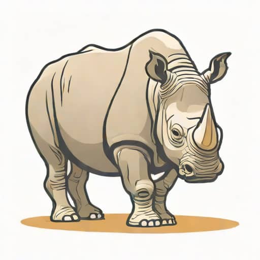 Northern White Rhino Guarded