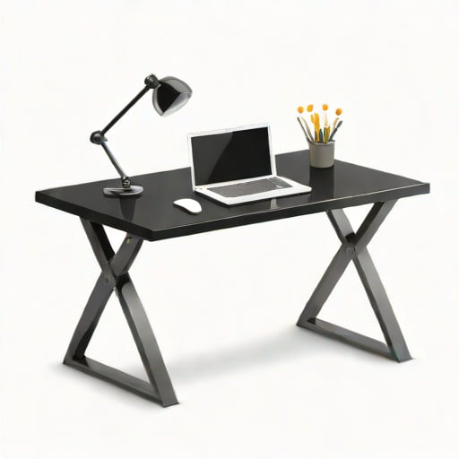 Onespace Ultramodern Black Glass Desk