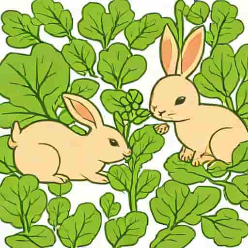 Rabbits Eat Watercress
