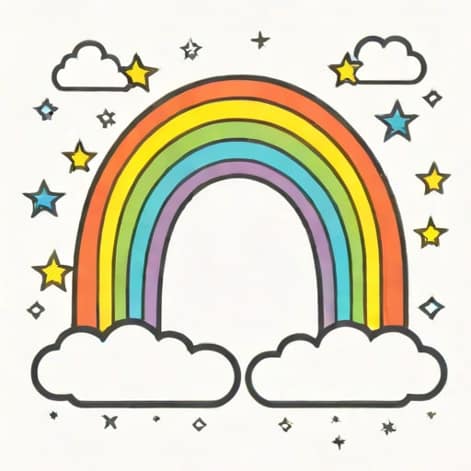 Rainbow Printout For Colouring