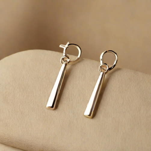 White Gold Dangle Earrings