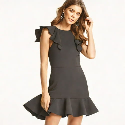 Xscape Ruffle Scuba Dress