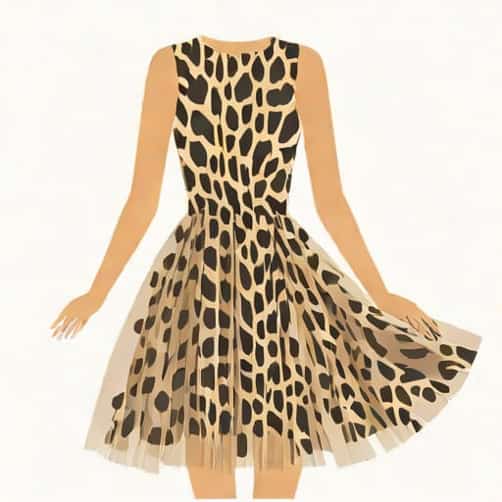 Zara Animal Print Tulle Dress