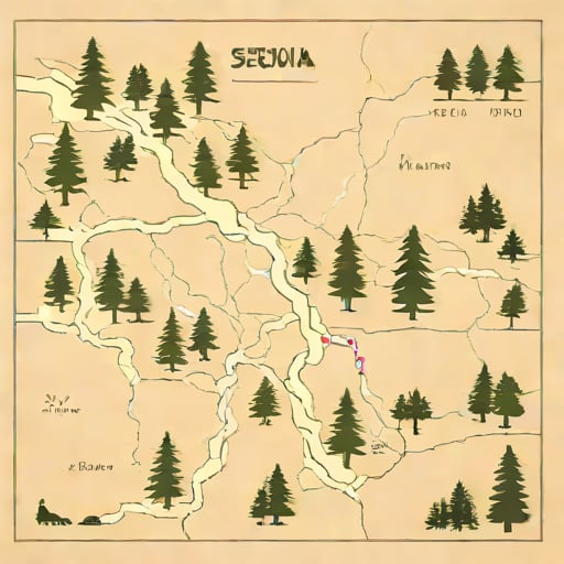 A Map Of Sequoia National Park