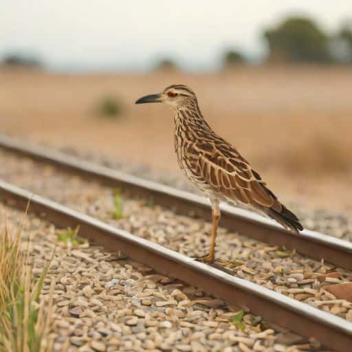 Bush Stone Curlew Near Train Tracks