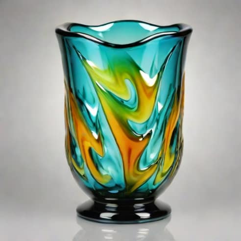 Carnival Glass Swung Vase