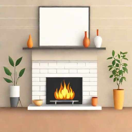 Floating Shelves Beside Fireplace