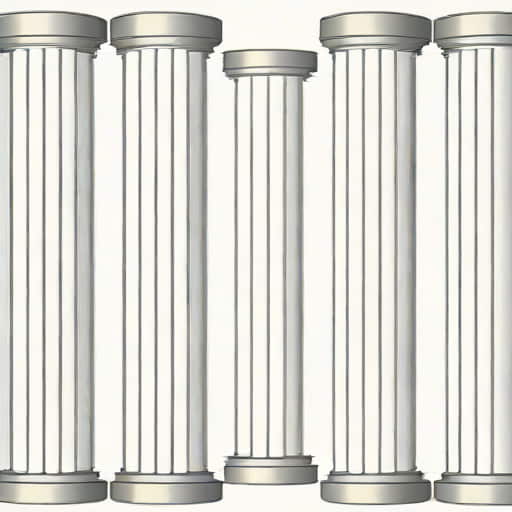 Four Identical Hollow Cylindrical Columns