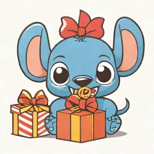 Funko Stitch Unwrapping Gift