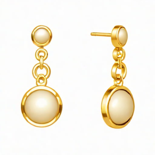 Gold Pearl Dangle Earrings