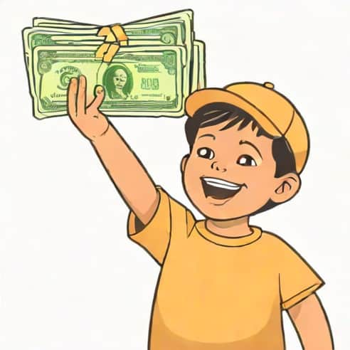 Little Kid Flexing Money