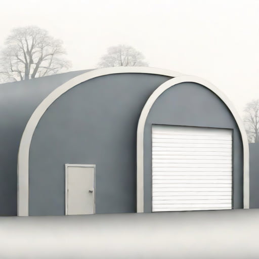 Long Dark Quonset Garage
