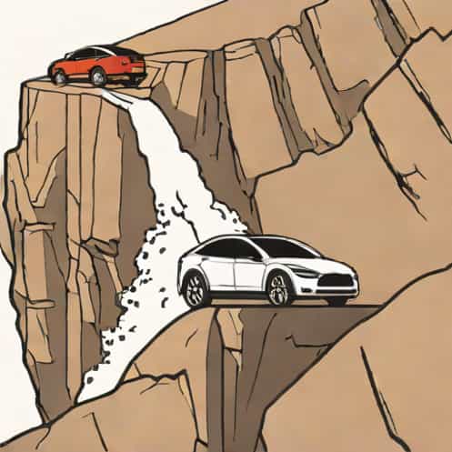 Man Drove Tesla Off Cliff