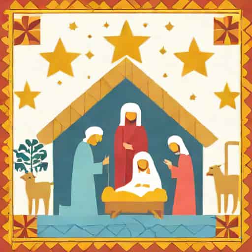 Quilted Nativity Scene Pattern