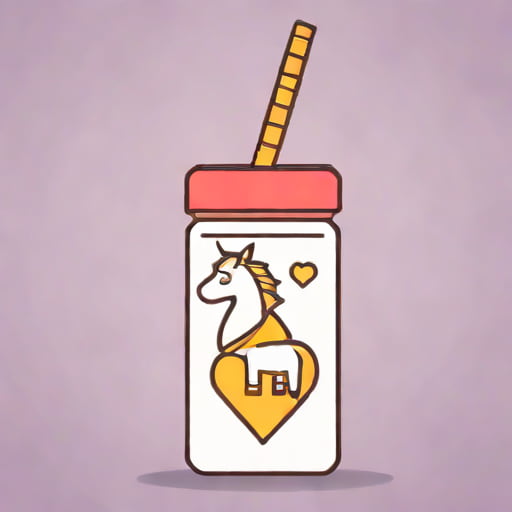 Unicorn Sipper Bottle With Straw