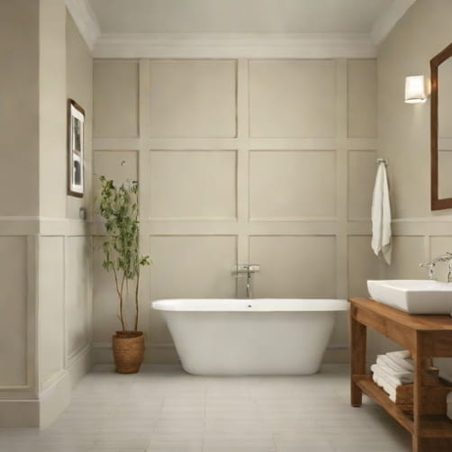 Wainscot Tile In Bathroom