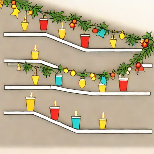 Xmas Stair Garland With Lights