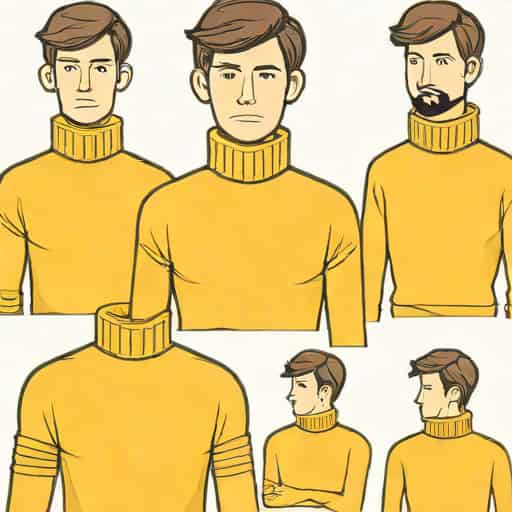 Yellow Turtleneck Mens