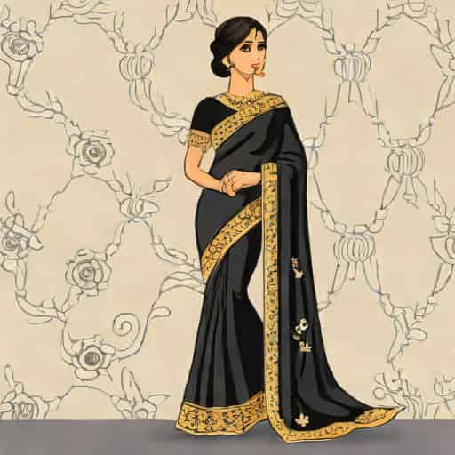 Black Organza Saree
