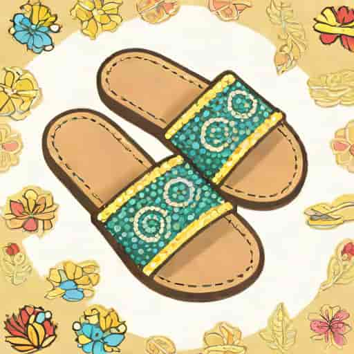 Embroidered Sandals Glitter As Trod