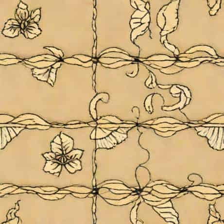 Embroidered Silk Taffeta Fabric