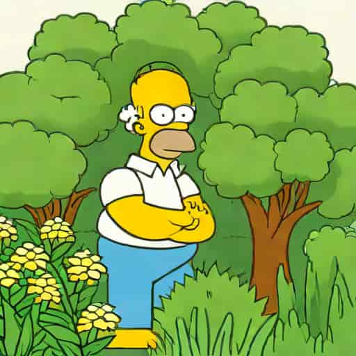Homer Backing Into Bushes Gif