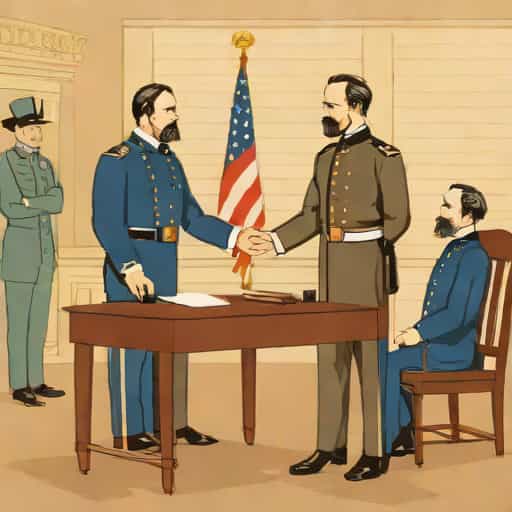Lee Surrenders To Grant At Appomattox