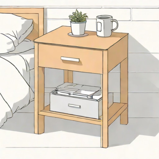 Narrow Bedside Table Max 30cm