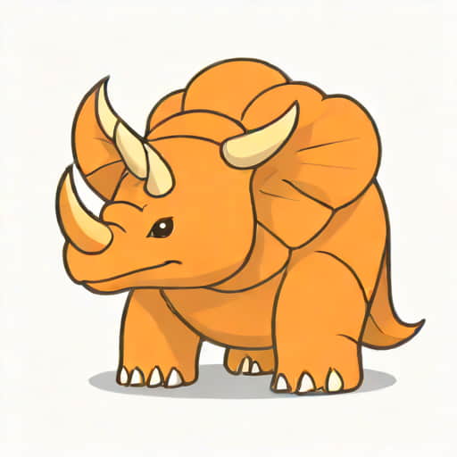Orange Triceratops Stuffed Animal
