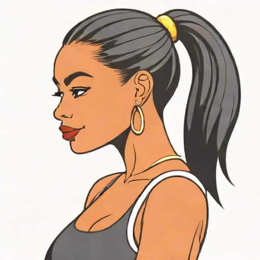 Ponytail With Swoop Black Girl