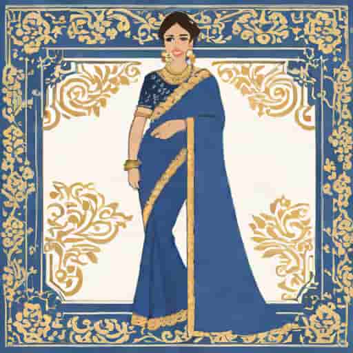 Royal Blue Organza Saree