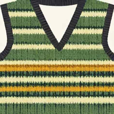 Stripe Interwoven Wool Sweater Vest
