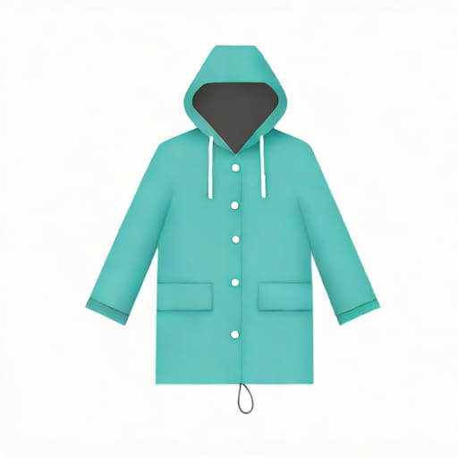 Teal Blue Rubber Waterproof Raincoat