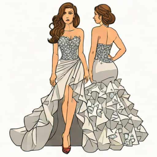 Xscape Asymmetric Ruffle Beaded Gown