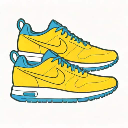 Yellow Nikes With Blue Swoosh