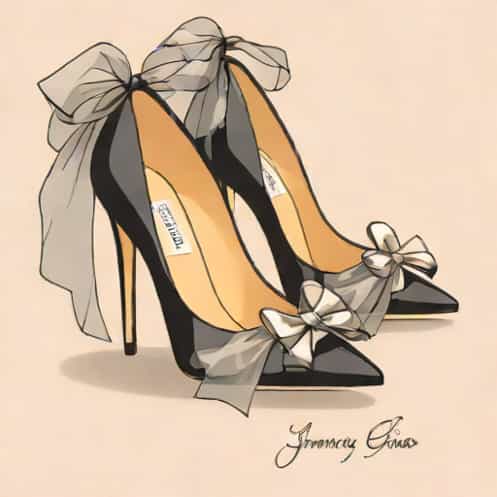 Jimmy Choo Tulle Bow Heels