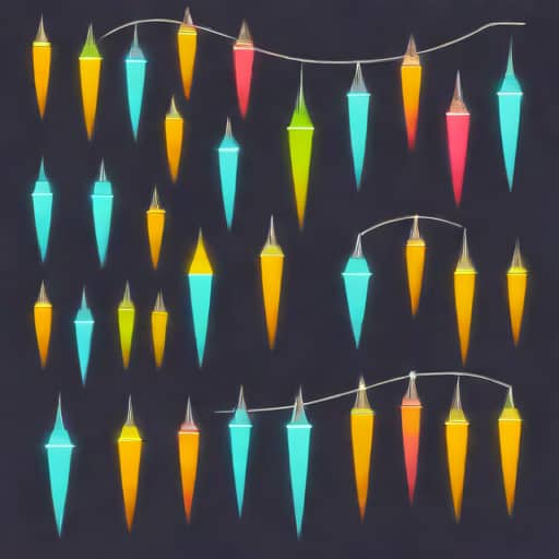 Multi Coloured Icicle Lights