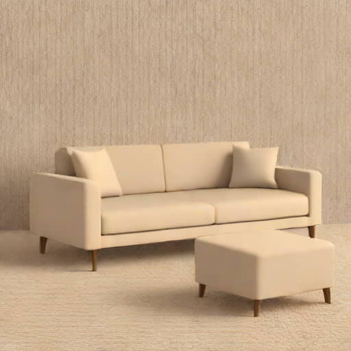 Oatmeal Woven Noelle Sofa And Ottoman