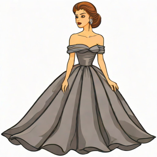 Off The Shoulder Taffeta Gown
