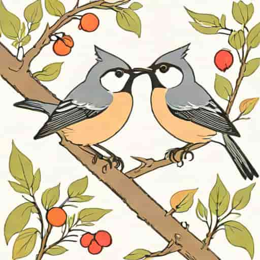 Passion Of A Pair Of Titmice