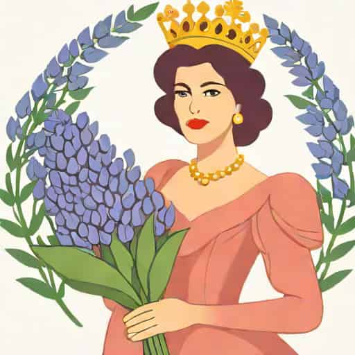Queen Dressed As Hyacinth Bouquet