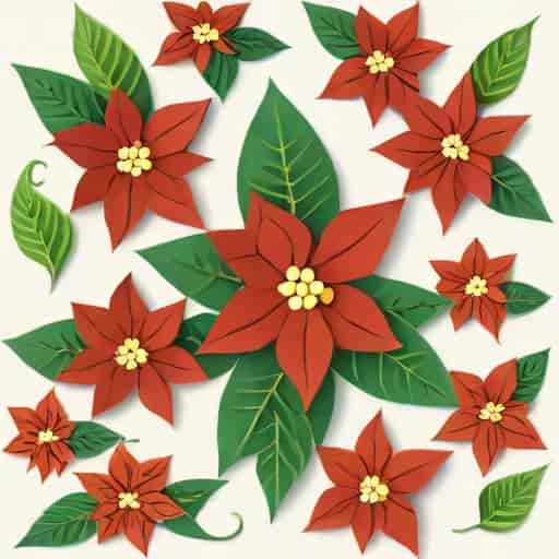 Quilled Poinsettia Christmas Card