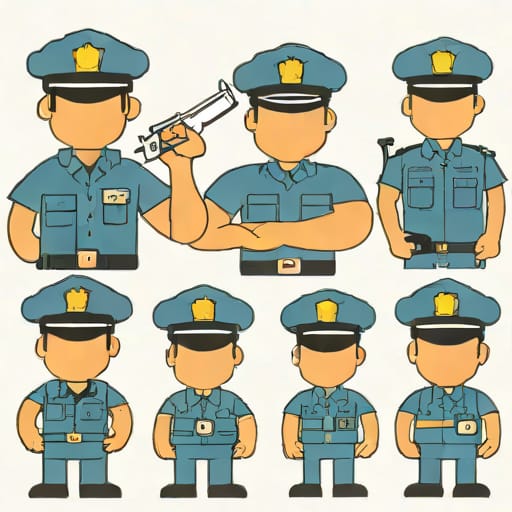 Six Policemen Outside Or A Foreman